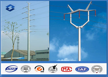 110KV Double Circuits Angle Electrical Power Pole for distribution Line